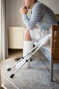 Injured Man in deep thoughts